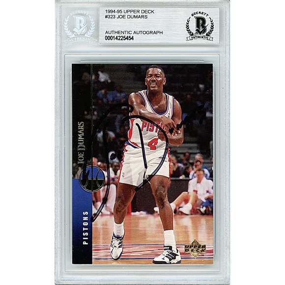 Joe Dumars Signed 1994-1995 Upper Deck Basketball Card Pistons Beckett Autograph - Picture 1 of 4